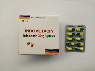 China Indomethacin Capsules 25MG BP/USP Antirheumatics 10*10's/doos leverancier